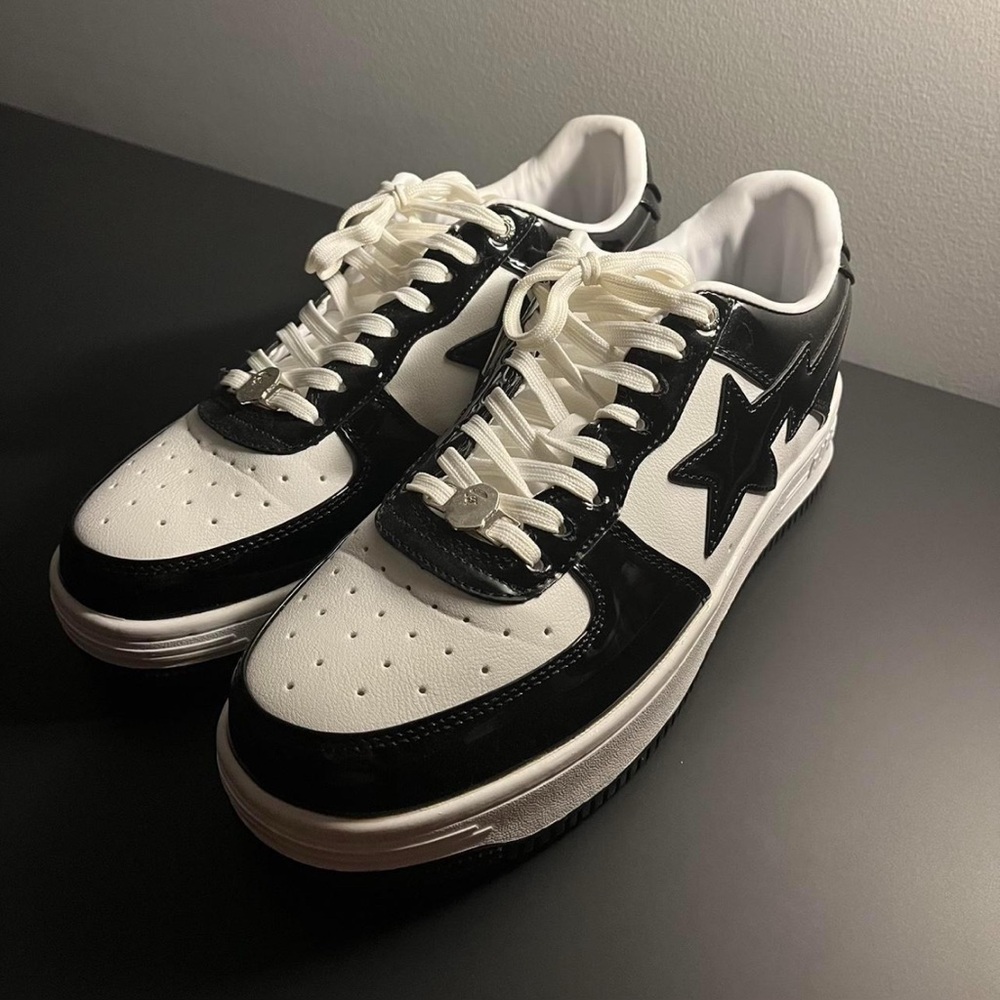 Black and White BAPESTAS shoes